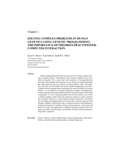 Chapter 1 SOLVING COMPLEX PROBLEMS IN HUMAN GENETICS