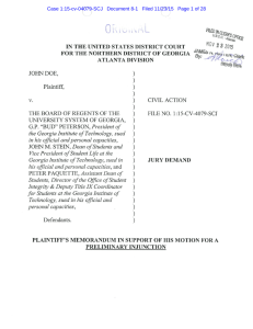 ga tech prelim injunction motion