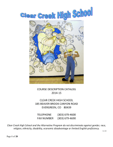 Course Catalog - Clear Creek High School