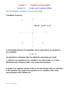 Chapter 1: Equations and Inequalities Section 1.1: Graphs and