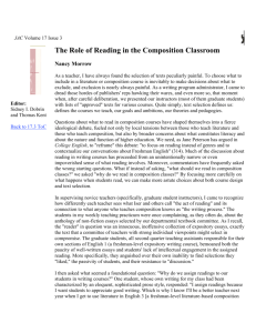 Role of Reading in the Composition Classroom