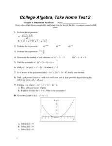 Math 45 Sample Test # 2