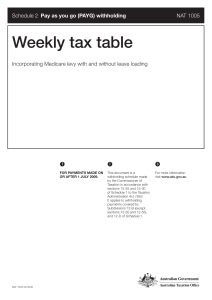 Weekly tax table - Australian Taxation Office
