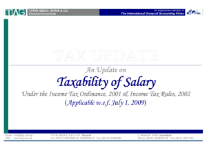 Update on Taxability of Salary 2009