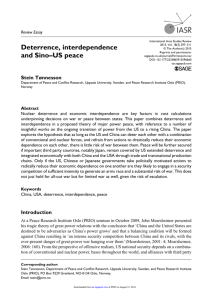 Deterrence, interdependence and Sino–US peace