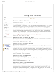 Fall 2007 Religious Studies course archive