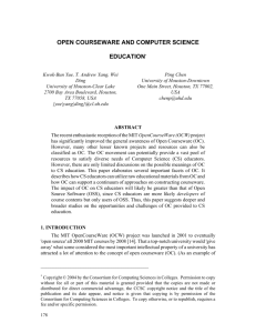 open courseware and computer science education