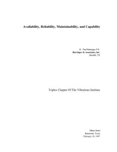 Availability, Reliability, Maintainability, and Capability…