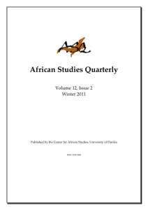 Entire Issue  - African Studies Quarterly
