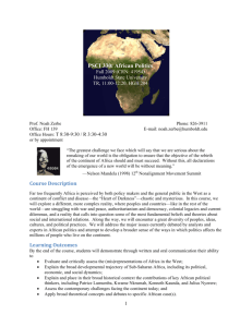 PSCI 330: African Politics - HSU Users Web Pages