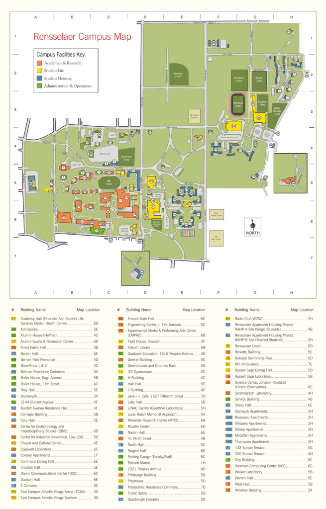 Rensselaer Polytechnic Institute Campus Map - Time Zones Map