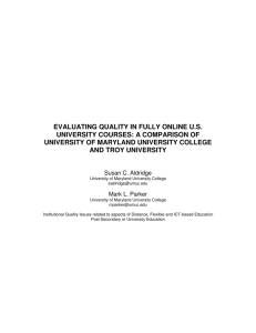 evaluating quality in fully online us university courses