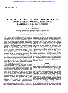 cellular analysis of the aspiration lung pathological conditions