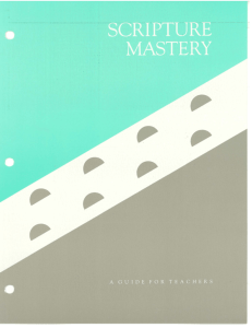 Scripture Mastery-A Guide for Teachers