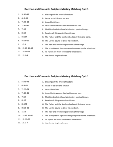 Doctrine and Covenants Scripture Mastery Matching Quiz 1 Doctrine