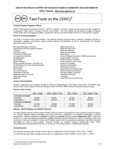 Fast Facts on the (GWC) - Guelph-Waterloo Centre for Graduate