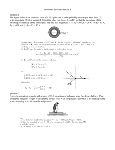 problems And Solutions On Force And Motion I