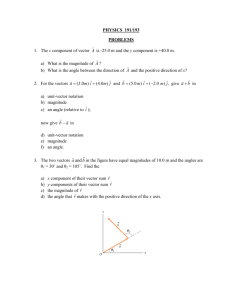 PHYSICS 191/193 PROBLEMS 1. The x component of vector A is