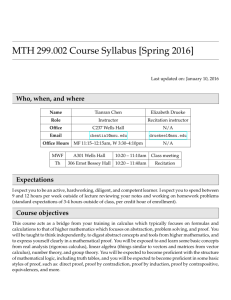 Syllabus - Tianran Chen