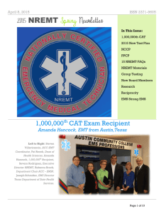 Spring 2015 NREMT Newsletter - National Registry of Emergency