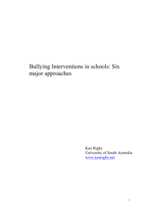 Bullying Interventions in schools: Six major approaches