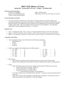 HIST 3310 (History of Texas) - MyWeb