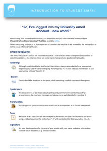Student Email Netiquette