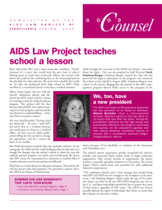 Spring 2009 – AIDS Law Project teaches school a lesson