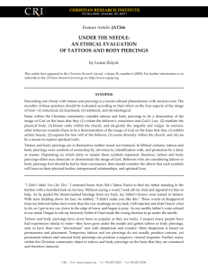 under the needle: an ethical evaluation of tattoos and body piercings