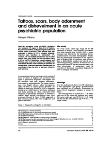 Tattoos, scars, body adornment and dishevelment in an acute