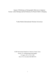 Impact of Mothering on Demographic Behaviors in Japanese