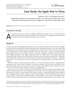 Case study: the Apple iPod in China