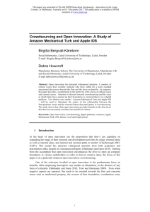 Crowdsourcing and Open Innovation: A Study of Amazon