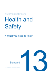The Care Certificate Workbook - 13. Health and Safety