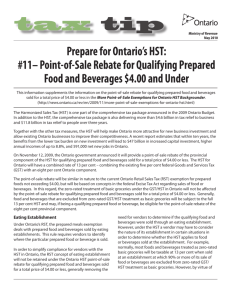 Prepare for Ontario's HST: Tax Tip #11 - Point-of-Sale