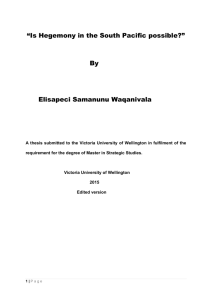 “Is Hegemony in the South Pacific possible?” By