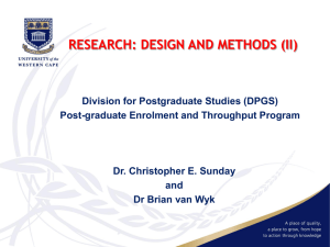 RESEARCH: DESIGN AND METHODS (II)