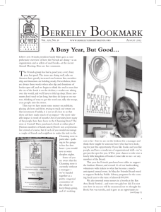 Berkeley Bookmark - Friends of the Berkeley Public Library