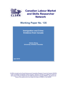 Immigration and Crime - Canadian Labour Market and Skills
