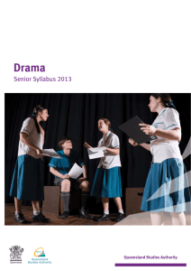 Drama Senior Syllabus 2013 - Queensland Curriculum and