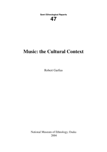 Music: the Cultural Context - Social Sciences