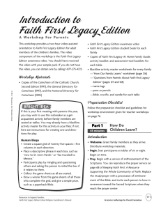 Parent Session: Introduction to Faith First Legacy Edition