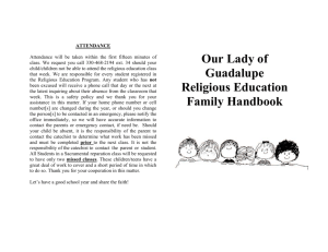 Our Lady of Guadalupe Religious Education Family Handbook