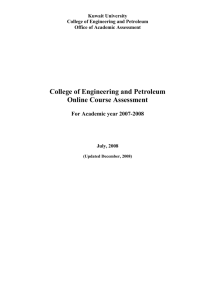 College of Engineering and Petroleum Online Course Assessment