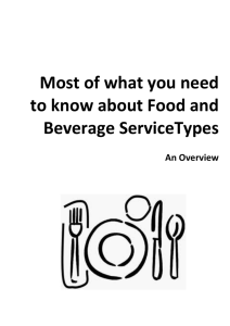 The Food & Beverage Service Industry
