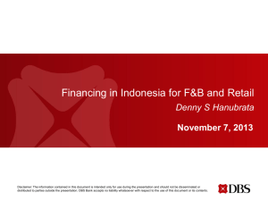 Financing in Indonesia for F&B and Retail