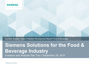 Siemens Solutions for the Food & Beverage Industry