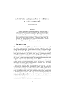 Labour value and equalisation of profit rates: a