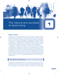 The nature and purpose of accounting