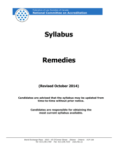 Syllabus Remedies - Federation of Law Societies of Canada